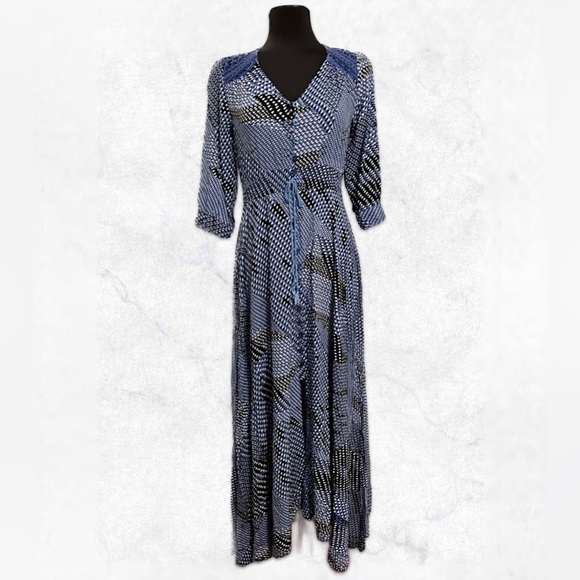 Flowy Boho Crochet Detail Split Hem Floral Maxi Dress - Picture 4 of 16